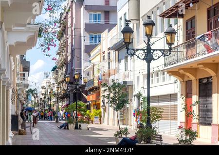 Calle El Conde, Santo Domingo, République dominicaine (Republica Dominicana), grandes Antilles, Caraïbes Banque D'Images