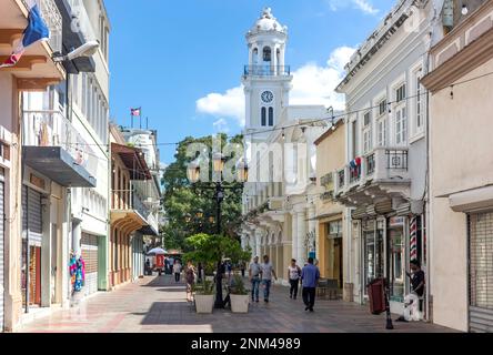 Calle El Conde, Santo Domingo, République dominicaine (Republica Dominicana), grandes Antilles, Caraïbes Banque D'Images