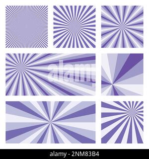 Collection d'arrière-plan artistique Sunburst. Couvertures abstraites à rayons radiaux. Illustration vectorielle élégante. Illustration de Vecteur