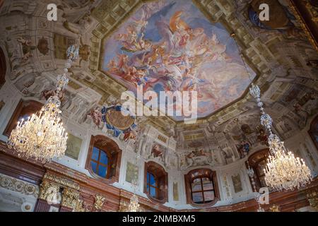 Palais du Belvédère,plafond,Vienne, Autriche, Europe Banque D'Images