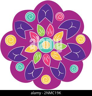 Vecteur d'image hindou traditionnelle isolée de mandala Illustration de Vecteur