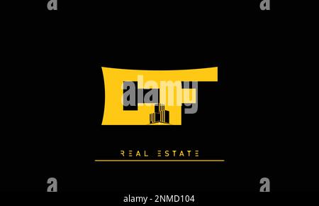 Lettres immobilières initiales Monogram logo CF , FC Illustration de Vecteur