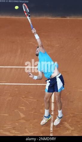 Rio de Janeiro, Brésil, 24th février 2023. Jockey Club Brasileiro, ATP 500 Rio Open, jour 5; Cameron Norrie (GBR) joue a contre Hugo Dellien (bol). Photo: Daniel Castelo Branco/DiaEsportivo/Alay Live News Banque D'Images