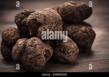 Délicat et rare champignons de truffe noir cuisine italienne typique Banque D'Images