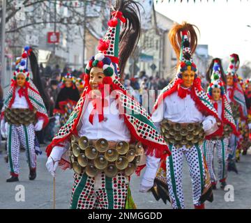 Défilé du Fasnet swabian-Alemannique à Villingen-Schwenningen, Bade-Wurtemberg, Allemagne Banque D'Images