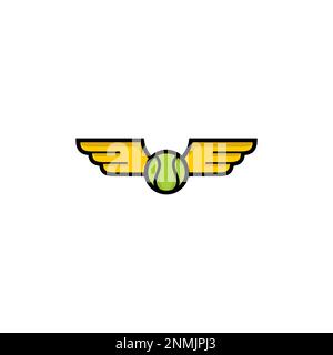 Illustration vectorielle du logo des ailes de balle de tennis Illustration de Vecteur