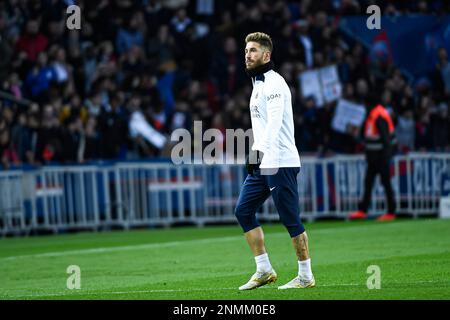 Sergio Ramos lors de l'entraînement public de l'équipe de football de Paris Saint-Germain (PSG) sur 24 février 2023 au stade du Parc des Princes à Paris, France. Photo de Victor Joly/ABACAPRESS.COM Banque D'Images