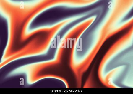 Arrière-plan d'infiltration de liquide d'incendie. Arrière-plan abstrait dégradé ondulé chromé irisé, texture holographique du feu, surface liquide, ondulations, réflexion Banque D'Images