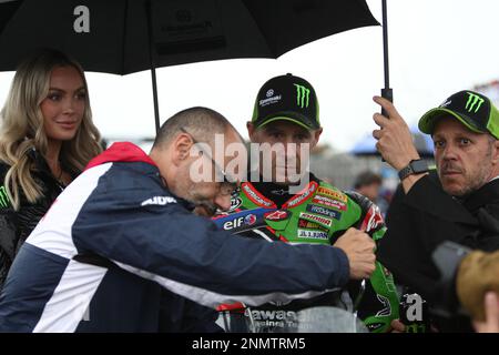 Victoria, Australie. 25th févr. 2023. Jonathan Rea (GBR) course pour l'équipe de course Kawasaki WorldSBK-on the grid pour la course un des 2023 Grand Ridge Round australien du Championnat du monde de Superbike MOTUL FIM 2023 à Phillip Island, Australie le 25 février 2023 - image Credit: brett keating/Alay Live News Banque D'Images