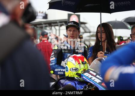 Victoria, Australie. 25th févr. 2023. Dominique Aegerter (SUI) pour le GYTR GRT Yamaha WorldSBK Team sur la grille pour la course un des 2023 Grand Ridge Round australien du Championnat du monde MOTUL FIM Superbike 2023 à Phillip Island, Australie le 25 février 2023 - image Credit: brett keating/Alay Live News Banque D'Images