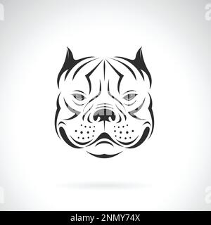 Vecteur de conception de tête de chien de taureau sur fond blanc. Illustration vectorielle superposée facile à modifier. Animaux de compagnie. Animaux. Illustration de Vecteur