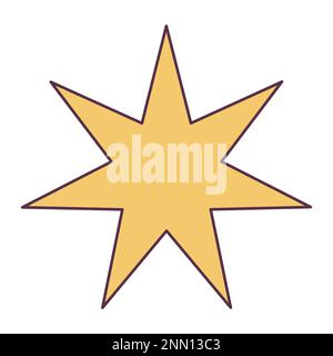 Rétro 70s Groovy hippie sticker star. Élément de dessin animé psychédélique - illustration funky dans le style hippy vintage. Illustration vectorielle plate pour bannière Illustration de Vecteur
