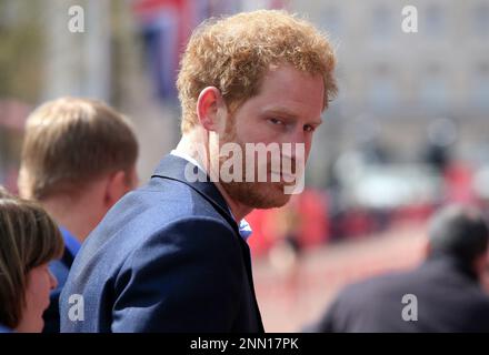 Photo du dossier datée du 24/4/2016 du duc de Sussex qui discutera de la vie avec perte et de l'importance de la guérison personnelle lors d'un événement en direct qui suit la publication de ses mémoires controversées. Les billets pour l'événement 4 mars, qui coûtait £17 $ plus £2,12 $ pour les clients du Royaume-Uni, incluent un exemplaire de Spare, devenu le livre non-fiction le plus vendu au Royaume-Uni depuis le début des enregistrements après sa sortie en janvier. Date de publication : samedi 25 février 2023. Banque D'Images