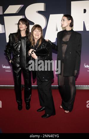 Charlotte Gainsbourg, Jane Birkin et Alice Attal arrivent aux Cesar film Awards 48th à l'Olympia, sur 24 février 2023, à Paris, en France. Photo de David Niviere/ABACAPRESS.COM Banque D'Images