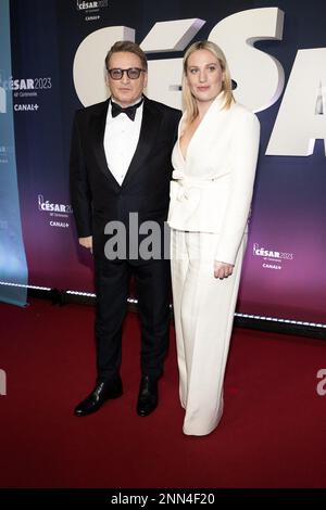 Benoit Magimel et son épouse Margot Pelletier arrivent aux césarars film Awards 48th à l'Olympia, sur 24 février 2023, à Paris, en France. Photo de David Niviere/ABACAPRESS.COM Banque D'Images