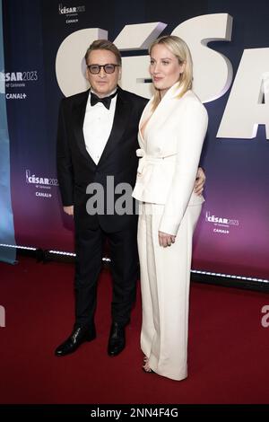 Benoit Magimel et son épouse Margot Pelletier arrivent aux césarars film Awards 48th à l'Olympia, sur 24 février 2023, à Paris, en France. Photo de David Niviere/ABACAPRESS.COM Banque D'Images