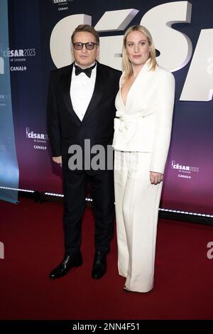 Benoit Magimel et son épouse Margot Pelletier arrivent aux césarars film Awards 48th à l'Olympia, sur 24 février 2023, à Paris, en France. Photo de David Niviere/ABACAPRESS.COM Banque D'Images