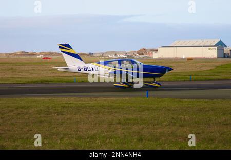 Un avion Socata TB-10 Tobago à l'aéroport de Blackpool, Blackpool, Lancashire, Royaume-Uni, Europe Banque D'Images