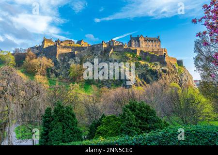 Château vu depuis Princes Street Gardens, Édimbourg, Écosse Banque D'Images