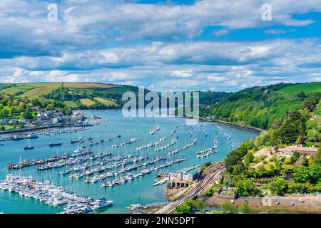 Dartmouth vu de Kingswear, Devon, Angleterre, Royaume-Uni, Europe. Banque D'Images