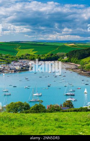 Salcombe vu de East Portlerouth, Devon, Angleterre, Royaume-Uni, Europe Banque D'Images