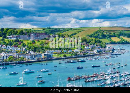 Dartmouth vu de Kingswear, Devon, Angleterre, Royaume-Uni, Europe. Banque D'Images
