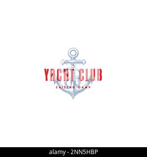 Un monogramme. Logotype d'ancre. Logo pour club de yacht, emblème maritime. Croix lettre A et ancrage dans des cercles de corde. Illustration de Vecteur