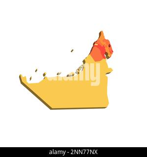 Emirats Arabes Unis carte politique des divisions administratives - émirats. Carte avec étiquettes. Illustration de Vecteur