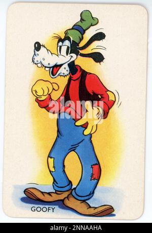 Carte avec DINGO de Symphonies battues JEU DE cartes WALT DISNEY publié en 1939 au Royaume-Uni par Pepays Games avec la permission de Walt Disney - Mickey Mouse Ltd Banque D'Images