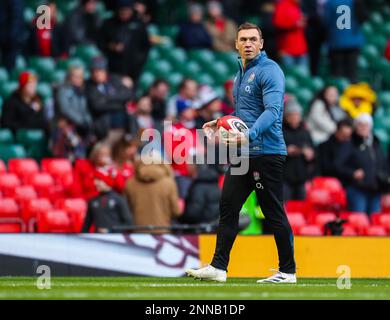 25th février 2023 ; Stade de la Principauté, Cardiff, pays de Galles : six Nations International Rugby pays de Galles contre Angleterre ; Kevin Sinfield entraîneur défensif de l'Angleterre Banque D'Images