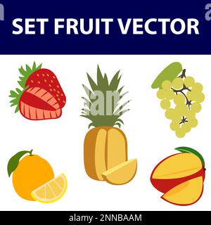 Les fruits, ensemble d'illustrations vectorielles Illustration de Vecteur