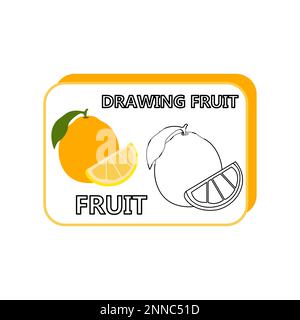 Livre de coloriage photos de fruits pour enfants Illustration de Vecteur