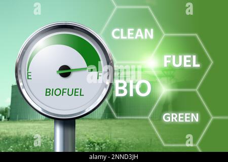 Concept de décarbonisation du biocarburant neutre en carbone Banque D'Images