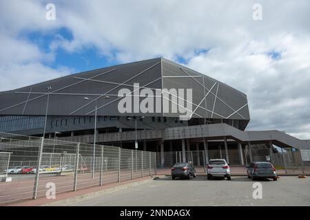 Vue intérieure du stade vide ARENA LVIV. Banque D'Images