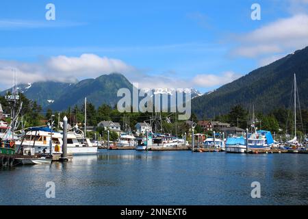 Alaska, port de la petite ville de Sitka, États-Unis Banque D'Images