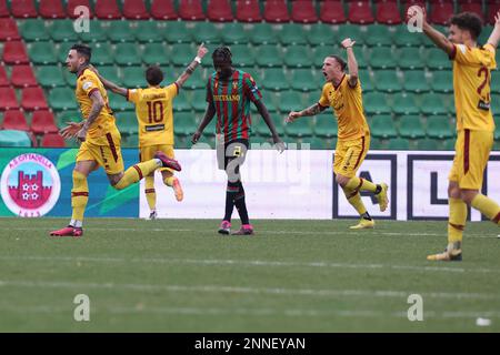 Terni, Italie. 25th févr. 2023. Exultation Cittadella pendant Ternana Calcio vs COMME Cittadella, football italien série B match à Terni, Italie, 25 février 2023 crédit: Agence de photo indépendante/Alamy Live News Banque D'Images