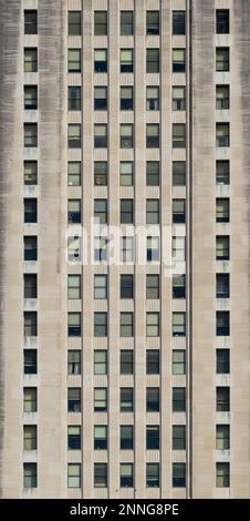 Gros plan de la façade art déco du bâtiment du Capitole de l'État de Louisiane, au 900 North 3rd Street à Baton Rouge, Louisiane Banque D'Images