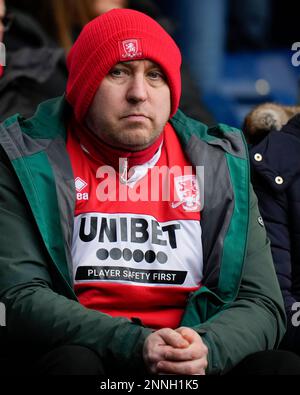 West Bromwich, Royaume-Uni. 25th févr. 2023. Un fan de Middlesbrough avant le match de championnat de Sky Bet West Bromwich Albion vs Middlesbrough aux Hawthorns, West Bromwich, Royaume-Uni, 25th février 2023 (photo de Steve Flynn/News Images) à West Bromwich, Royaume-Uni le 2/25/2023. (Photo de Steve Flynn/News Images/Sipa USA) crédit: SIPA USA/Alay Live News Banque D'Images