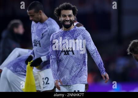 Londres, Royaume-Uni. 25th févr. 2023. Mohammed Salah de Liverpool se réchauffe lors du match de la Premier League entre Crystal Palace et Liverpool à Selhurst Park, Londres, le samedi 25th février 2023. (Photo : Tom West | MI News) Credit: MI News & Sport /Alay Live News Banque D'Images