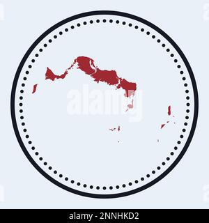 Timbre rond des îles Turks et Caicos. Logo rond avec plan de l'île et titre. Badge minimaliste élégant des îles Turques et Caïques avec carte. Illustration vectorielle Illustration de Vecteur