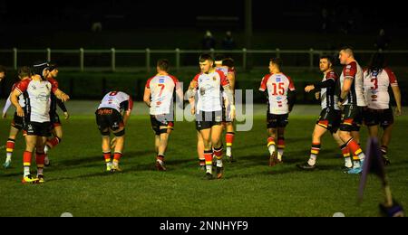 Carmarthen Quins RFC v Aberavon RFC Indigo prem 2023 Banque D'Images