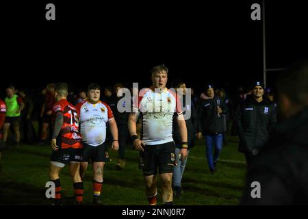 Carmarthen Quins RFC v Aberavon RFC Indigo prem 2023 Banque D'Images