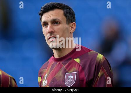 Jack Cork #4 de Burnley avant le match de championnat de Sky Bet Burnley vs Huddersfield Town à Turf Moor, Burnley, Royaume-Uni. 25th févr. 2023. (Photo de Conor Molloy/News Images) à Burnley, Royaume-Uni, le 2/25/2023. (Photo de Conor Molloy/News Images/Sipa USA) crédit: SIPA USA/Alay Live News Banque D'Images