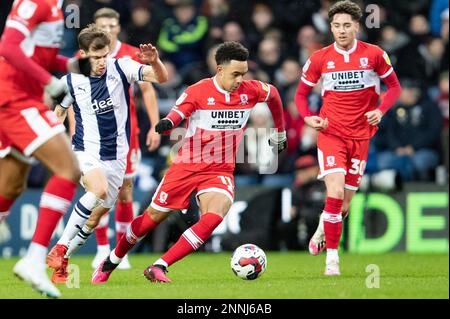 West Bromwich, Royaume-Uni. 25th févr. 2023. Aaron Ramsey de Middlesbrough lors du match de championnat Sky Bet entre West Bromwich Albion et Middlesbrough aux Hawthorns, West Bromwich, le samedi 25th février 2023. (Photo : Gustavo Pantano | ACTUALITÉS MI) crédit : ACTUALITÉS MI et sport /Actualités Alay Live Banque D'Images