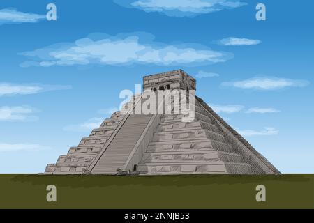 Pyramide de Pierre Aztec. Illustration de Vecteur