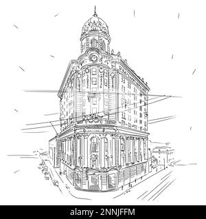 Bâtiment à New York. Illustration de Vecteur