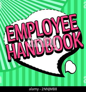 Affiche manuscrite Guide de l'employé. Mot pour document contenant les procédures opérationnelles de la société Banque D'Images