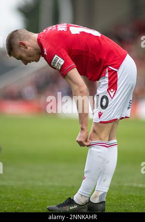 Wrexham, Wrexham County Borough, pays de Galles. 25th février 2023. Paul Mullin de Wrexham, pendant le club de football de l'association Wrexham V Dorking Wanderers football Club au terrain de course, dans la Vanarama National League. (Image de crédit : ©Cody Froggatt/Alamy Live News) Banque D'Images