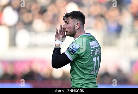 Barnett, Royaume-Uni. 25th févr. 2023. Rugby, premier ministre. Saracens V Newcastle Falcons. Stade Stone X. Barnett. Ben Stevenson (Newcastle) pendant le match de rugby Saracens V Newcastle Falcons Gallagher Premiership. Credit: Sport en images/Alamy Live News Banque D'Images