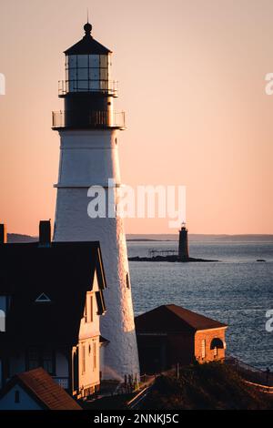 Phare de Portland au lever du soleil Banque D'Images